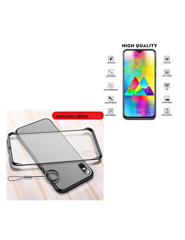 Kit Película de Vidro Temperado 5D Full Cover + Capa Naked Bumper para Samsung Galaxy A10s