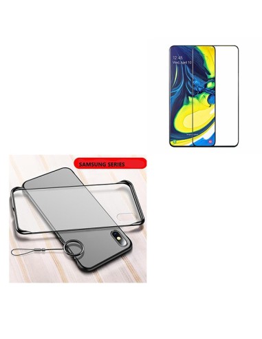 Kit Película de Vidro Temperado 5D Full Cover + Capa Naked Bumper para Samsung Galaxy Note 10 Plus