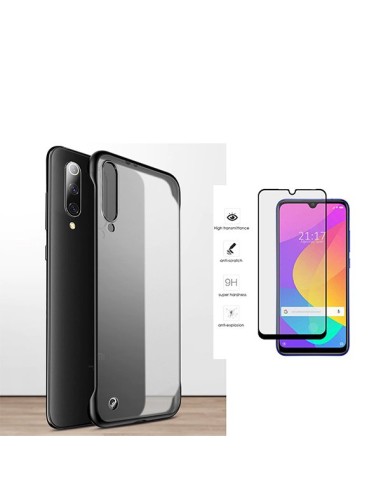 Kit Película de Vidro Temperado 5D Full Cover + Capa Naked Bumper para Xiaomi Mi 9