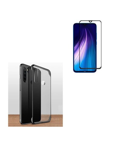 Kit Película de Vidro Temperado 5D Full Cover + Capa Naked Bumper para Xiaomi Redmi Note 8 2021