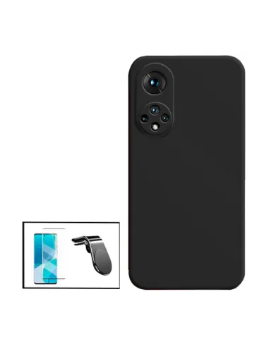 Kit Vidro Premium Full Cover + Capa Silicone Líquido + Suporte Magnético L para Huawei Nova 9