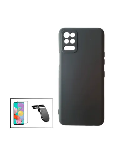 Kit Vidro Premium Full Cover + Capa Silicone Líquido + Suporte Magnético L para LG K62