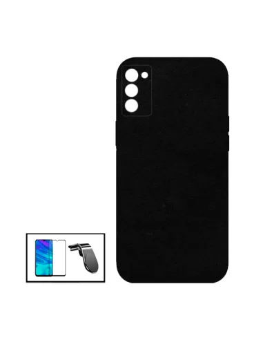 Kit Vidro Premium Full Cover + Capa Silicone Líquido + Suporte Magnético L para Oppo A53S 5G