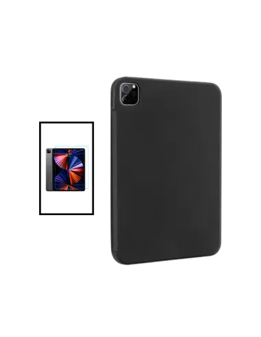 Kit Vidro Premium Full Cover + Capa Silicone Líquido para Apple iPad Pro 12.9 (2021)