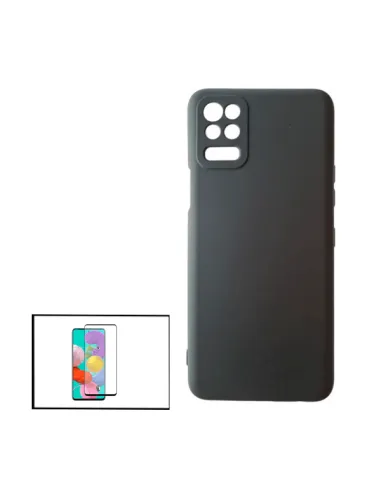 Kit Vidro Premium Full Cover + Capa Silicone Líquido para LG Q52