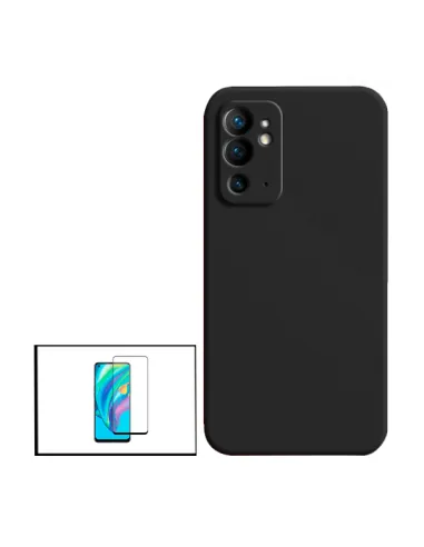 Kit Vidro Premium Full Cover + Capa Silicone Líquido para OnePlus 9RT 5G