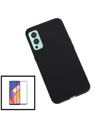 Kit Vidro Premium Full Cover + Capa Silicone Líquido para OnePlus Nord 2 5G