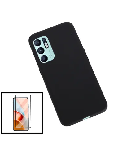 Kit Vidro Premium Full Cover + Capa Silicone Líquido para Oppo Reno6