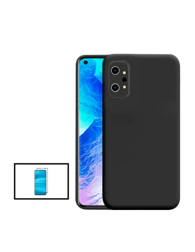 Kit Vidro Premium Full Cover + Capa Silicone Líquido para Realme GT Neo2