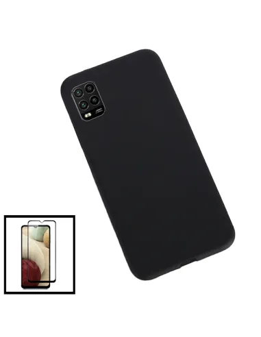 Kit Vidro Premium Full Cover + Capa Silicone Líquido para Xiaomi Mi 10 Lite 5G