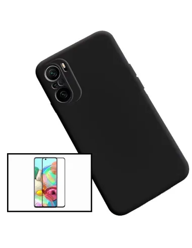 Kit Vidro Premium Full Cover + Capa Silicone Líquido para Xiaomi Mi 11i