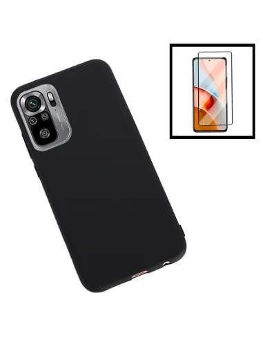 Kit Vidro Premium Full Cover + Capa Silicone Líquido para Xiaomi Poco M3 Pro 5G