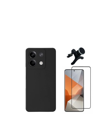 Kit Película de Vidro Temperado 5D Full Cover + Capa Silicone Líquido + Suporte Magnético de Carro Reforçado Phonecare para Xiao