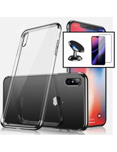 Kit Vidro Premium Full Cover + Capa SlimArmor + Suporte Magnético para iPhone 11 Pro Max - Preto