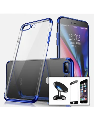 Kit Vidro Premium Full Cover + Capa SlimArmor + Suporte Magnético para iPhone SE 2022 - Azul