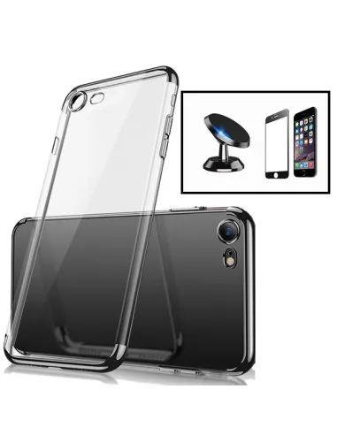 Kit Vidro Premium Full Cover + Capa SlimArmor + Suporte Magnético para iPhone SE 2022 - Preto