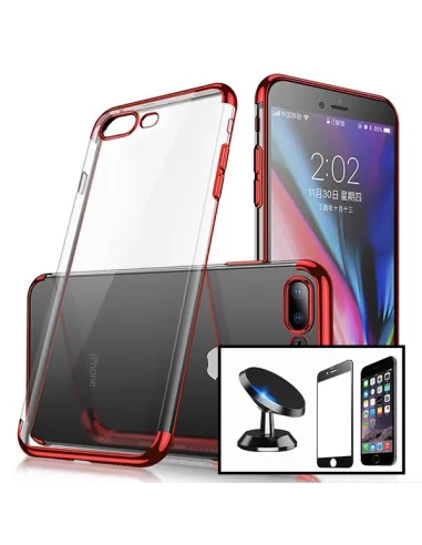 Kit Vidro Premium Full Cover + Capa SlimArmor + Suporte Magnético para iPhone SE 2022 - Vermelho