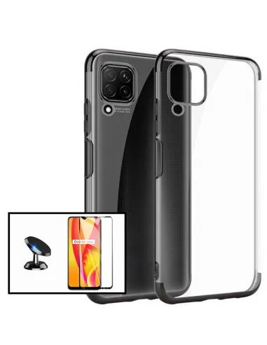 Kit Vidro Premium Full Cover + Capa SlimArmor + Suporte Magnético para Samsung Galaxy A12 - Preto