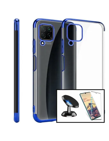 Kit Vidro Premium Full Cover + Capa SlimArmor + Suporte Magnético para Samsung Galaxy A21s - Azul