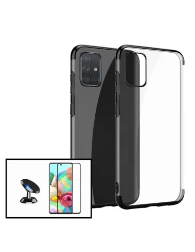 Kit Vidro Premium Full Cover + Capa SlimArmor + Suporte Magnético para Samsung Galaxy A51 5G - Preto