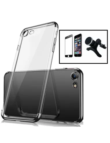 Kit Vidro Premium Full Cover + Capa SlimArmor + Suporte Magnético Reforçado para iPhone SE 2022 - Preto