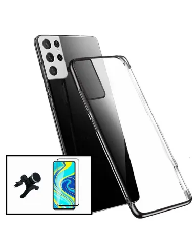 Kit Vidro Premium Full Cover + Capa SlimArmor + Suporte Magnético Reforçado para Samsung Galaxy S21 5G - Preto