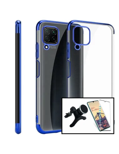 Kit Vidro Premium Full Cover + Capa SlimArmor + Suporte Magnético Reforçado para Xiaomi Mi Note 10 Lite - Azul