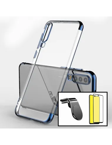 Kit Vidro Premium Full Cover + Capa SlimArmor + Suporte Magnético L para Huawei P30 Lite - Azul