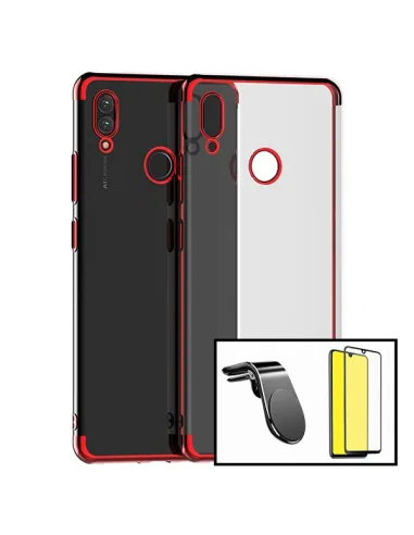 Kit Vidro Premium Full Cover + Capa SlimArmor + Suporte Magnético L para Huawei P30 Lite - Vermelho