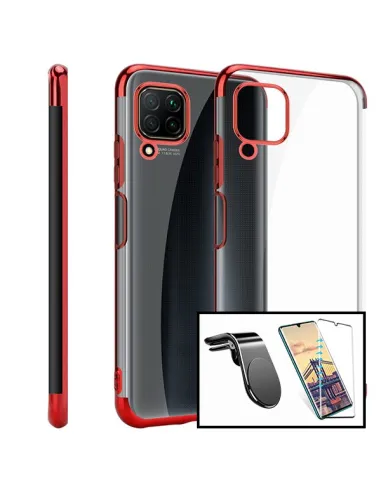 Kit Vidro Premium Full Cover + Capa SlimArmor + Suporte Magnético L para Huawei P40 Lite - Vermelho