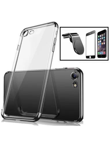 Kit Vidro Premium Full Cover + Capa SlimArmor + Suporte Magnético L para iPhone 7 - Preto