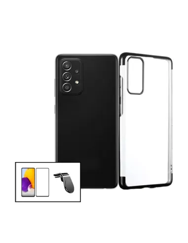 Kit Vidro Premium Full Cover + Capa SlimArmor + Suporte Magnético L para Samsung Galaxy A52 - Preto