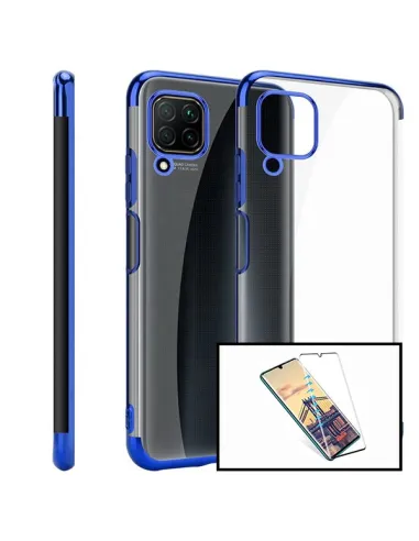 Kit Vidro Premium Full Cover + Capa SlimArmor para Huawei P40 Lite - Azul