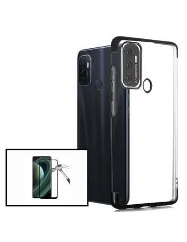 Kit Vidro Premium Full Cover + Capa SlimArmor para Oppo A32 - Preto