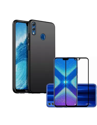 Kit Vidro Premium Full Cover + Capa SlimShield para Huawei Honor 8x Max - Preto