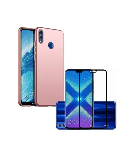 Kit Vidro Premium Full Cover + Capa SlimShield para Huawei Honor 8x Max - Rosa