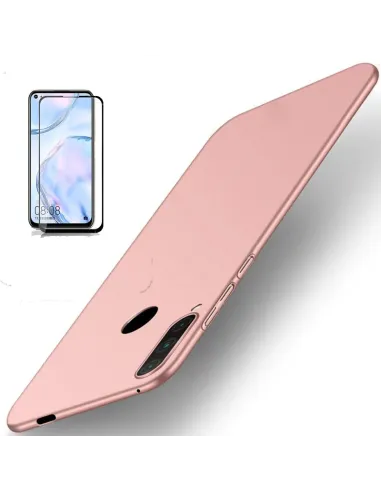 Kit Vidro Premium Full Cover + Capa SlimShield para Huawei Honor Play 3 - Rosa