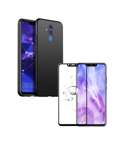 Kit Vidro Premium Full Cover + Capa SlimShield para Huawei Mate 20 Lite - Preto