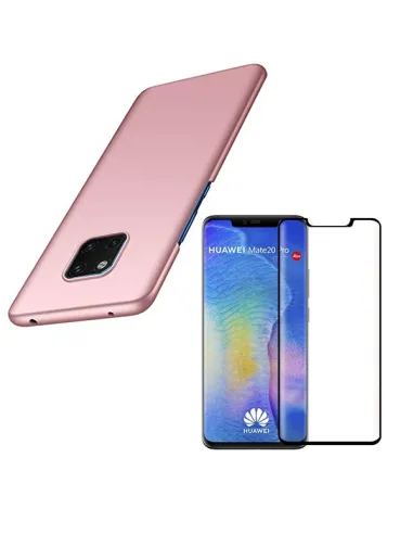 Kit Vidro Premium Full Cover + Capa SlimShield para Huawei Mate 20 Pro - Rosa