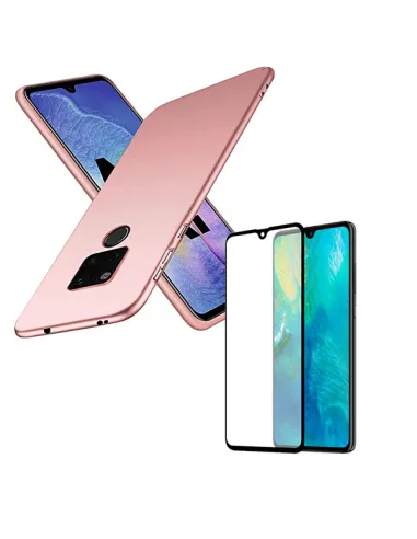 Kit Vidro Premium Full Cover + Capa SlimShield para Huawei Mate 20x - Rosa