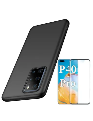 Kit Vidro Premium Full Cover + Capa SlimShield para Huawei P40 Pro - Preto