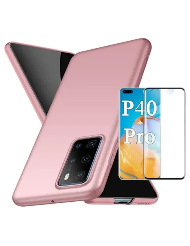 Kit Vidro Premium Full Cover + Capa SlimShield para Huawei P40 Pro - Rosa