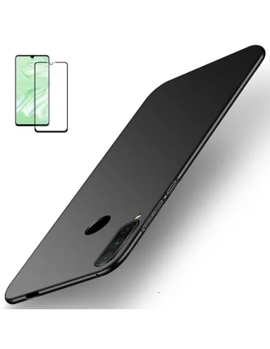 Kit Vidro Premium Full Cover + Capa SlimShield para Huawei Y6P - Preto