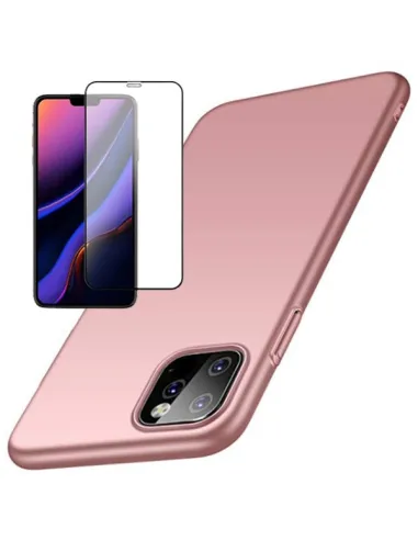 Kit Vidro Premium Full Cover + Capa SlimShield para iPhone 11 Pro Max Rosa