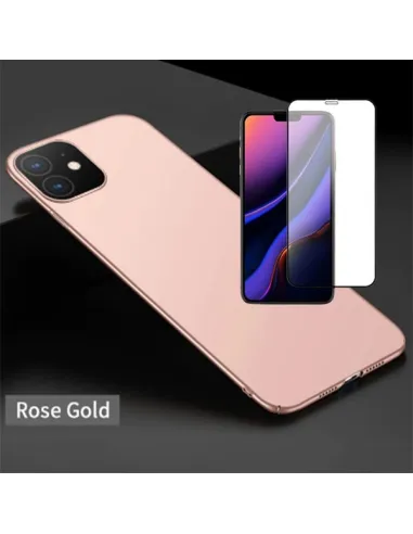 Kit Vidro Premium Full Cover + Capa SlimShield para iPhone 11 Rosa