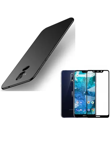 Kit Vidro Premium Full Cover + Capa SlimShield para Nokia X7 - Preto