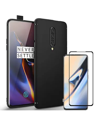 Kit Vidro Premium Full Cover + Capa SlimShield para OnePlus 7 Pro - Preto