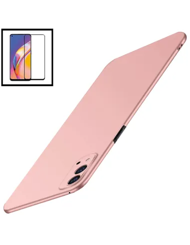 Kit Vidro Premium Full Cover + Capa SlimShield para OnePlus Nord 2 5G Rosa