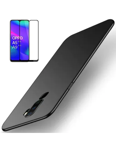 Kit Vidro Premium Full Cover + Capa SlimShield para Oppo A11 - Preto