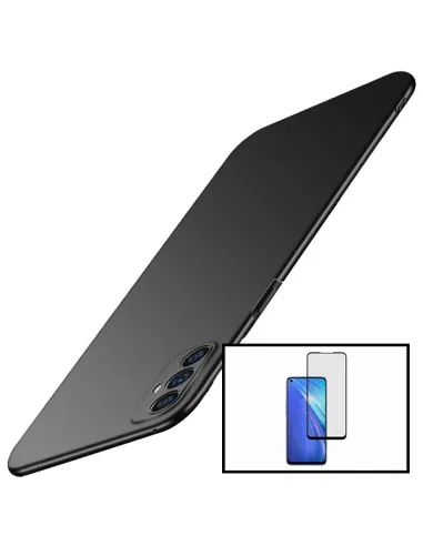 Kit Vidro Premium Full Cover + Capa SlimShield para Oppo A32 - Preto